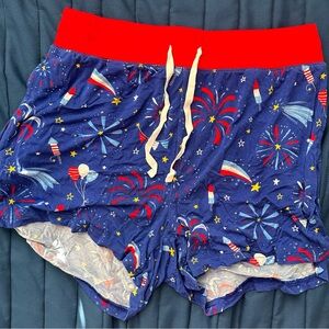 Little Sleepies Red and Blue Fireworks Pajama Shorts